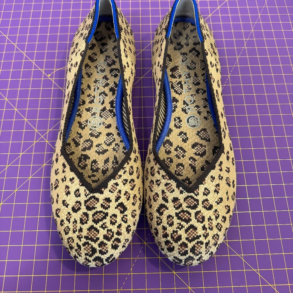 ROTHY’S Leopard Cheetah Print Round Toe Ballet Flats Size 8.5